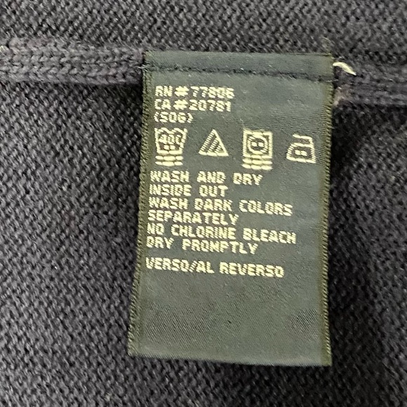 Tommy Hilfiger men blue, red, white 100% cotton, crew neck sweater. Size L. Used - Picture 9 of 11